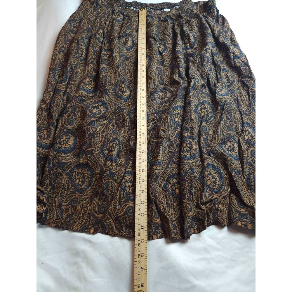 Vtg 90s Sag Harbor Skirt 20W Paisley Whimsigoth Grannycore Earthy Festivalwear - Picture 2 of 7